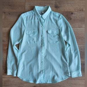 Sheer aqua blouse